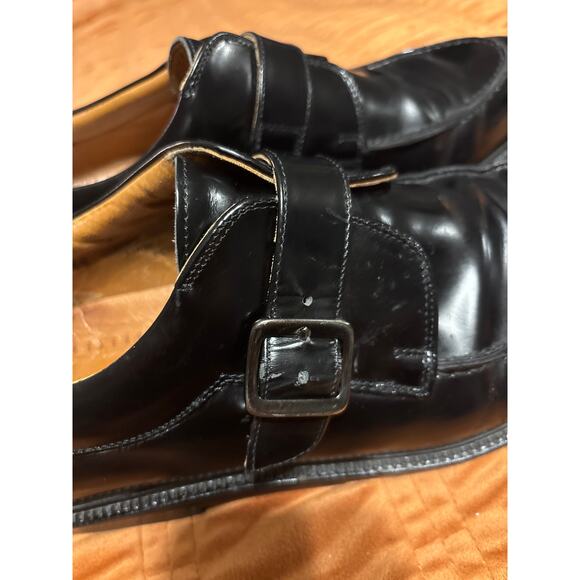 Johnston and Murphy Black Leather Buckle Closure Dress Shoe Size 12 - Picture 6 of 9